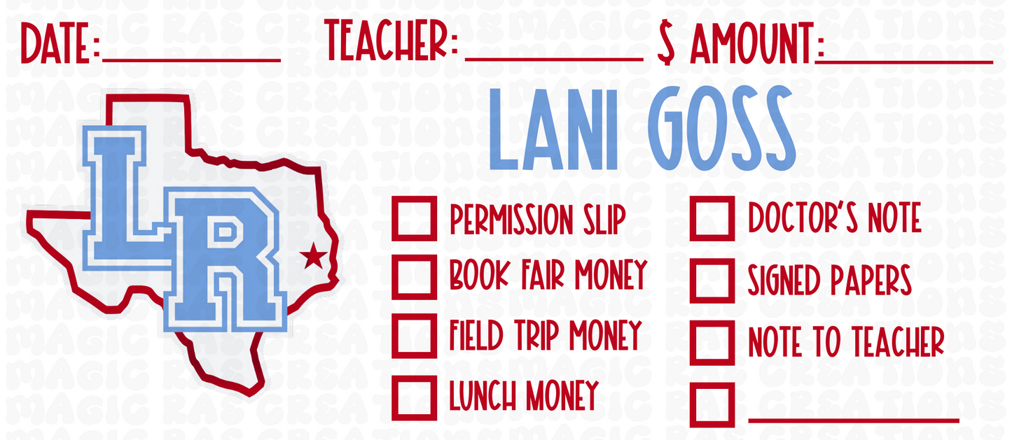 Back to School Envelopes